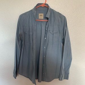 Hollister Denim Colored Button Down Shirt